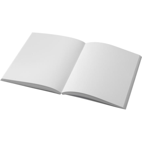 Carnet A5 ouvert montrant deux pages intérieures blanches destinées à l’écriture, visibles sur une double page sans contenu impr