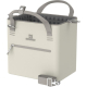 Mini-sac isotherme crème présenté ouvert, laissant apparaître sa doublure intérieure à motif et sa fermeture zippée supérieure.