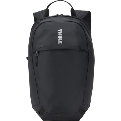 Vue de face du sac à dos mettant en évidence la poche frontale et la fermeture zippée supérieure, sans marquage apparent.