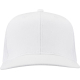 Casquette trucker à 6 panneaux blanche présentée de face, sans personnalisation visible sur la face avant. Les panneaux latéraux Casquette trucker à 6 panneaux blanche présentée de face, sans personnalisation visible sur la face avant. Les panneaux latéraux