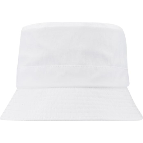 Bob blanc présenté de face, sans marquage apparent sur la zone avant du bob.