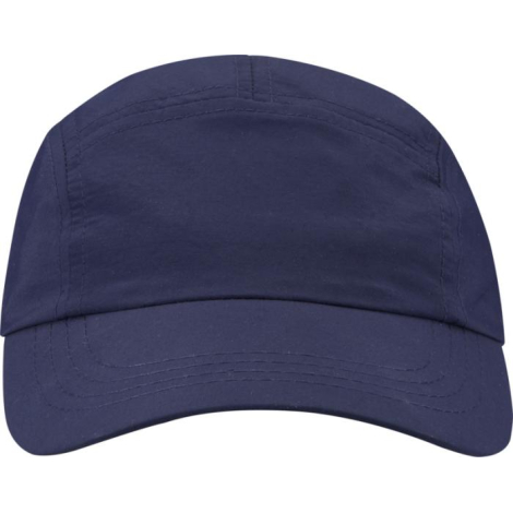 Casquette en nylon bleu marine présentée de face, sans personnalisation visible sur le panneau avant.