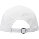 Vue arrière d’une casquette en nylon blanche, montrant l’ouverture arrière et la fermeture réglable avec boucle métallique, sans Vue arrière d’une casquette en nylon blanche, montrant l’ouverture arrière et la fermeture réglable avec boucle métallique, sans