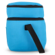Profil du sac isotherme bleu clair à double compartiment.