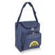 Sac isotherme bleu en PET recyclé avec marquage visible sur la poche avant.