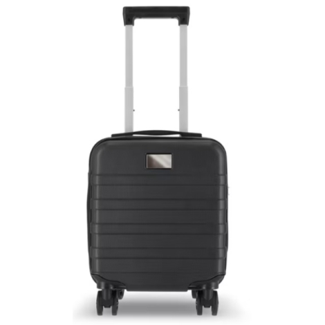 Vue de face de la valise cabine avec poignée télescopique déployée, sans marquage visible.