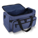 Sac de sport et de voyage ouvert, mettant en évidence son compartiment principal et ses poches frontales, sans personnalisation Sac de sport et de voyage ouvert, mettant en évidence son compartiment principal et ses poches frontales, sans personnalisation