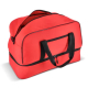 Sac de sport et de voyage présenté de trois quarts en coloris rouge, sans personnalisation visible sur la poche avant. Sac de sport et de voyage présenté de trois quarts en coloris rouge, sans personnalisation visible sur la poche avant.
