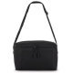 Sac isotherme présenté de face en coloris noir, sans personnalisation visible sur la poche avant.