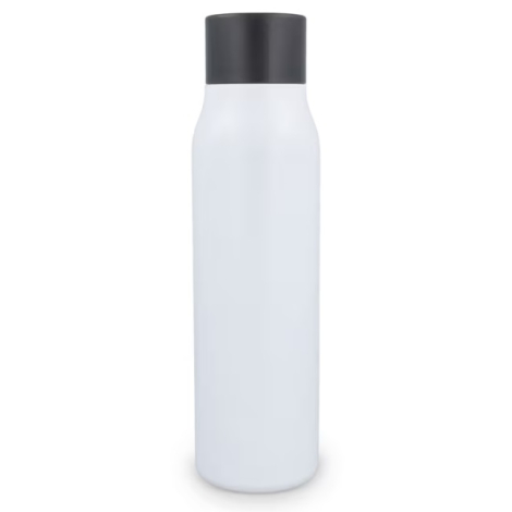 Vue de face d'une bouteille isotherme à finition mate.