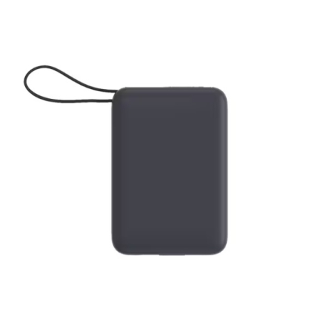 Powerbank vue de dessus avec dragonne, présentée sans marquage apparent.