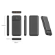 Powerbank présentée sous plusieurs angles montrant les différentes faces, les côtés et la vue en perspective, sans personnalisat Powerbank présentée sous plusieurs angles montrant les différentes faces, les côtés et la vue en perspective, sans personnalisat