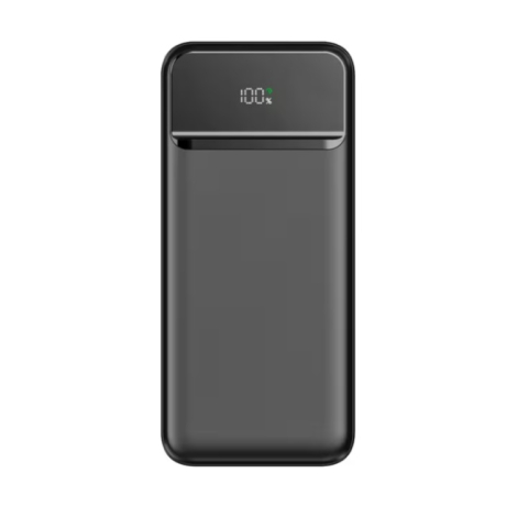 Powerbank vue de face avec écran LED affichant le niveau de batterie, présentée sans marquage apparent.