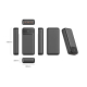 Powerbank présentée sous plusieurs angles montrant les différentes faces, les côtés et la vue en perspective, sans personnalisat Powerbank présentée sous plusieurs angles montrant les différentes faces, les côtés et la vue en perspective, sans personnalisat