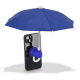 Mini-parapluie bleu fixé à l'arrière d'un smartphone à l'aide d'un support à ventouse, sans personnalisation visible. Mini-parapluie bleu fixé à l'arrière d'un smartphone à l'aide d'un support à ventouse, sans personnalisation visible.