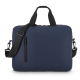 Sacoche pour ordinateur portable présentée de face en coloris bleu avec bandoulière amovible, sans personnalisation visible sur Sacoche pour ordinateur portable présentée de face en coloris bleu avec bandoulière amovible, sans personnalisation visible sur