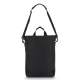Sac à dos convertible présenté de face arrière en coloris noir, sans marquage apparent sur la face arrière. Sac à dos convertible présenté de face arrière en coloris noir, sans marquage apparent sur la face arrière.