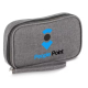Pochette de rangement grise en rPET avec marquage visible sur la face avant. Pochette de rangement grise en rPET avec marquage visible sur la face avant.