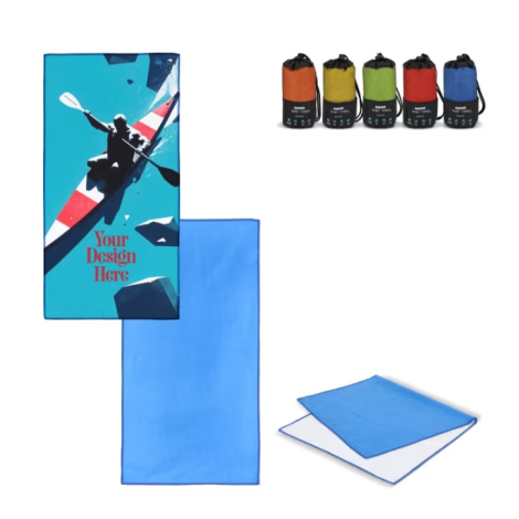 Serviette R-PET 40 × 80 cm à personnaliser avec pochette