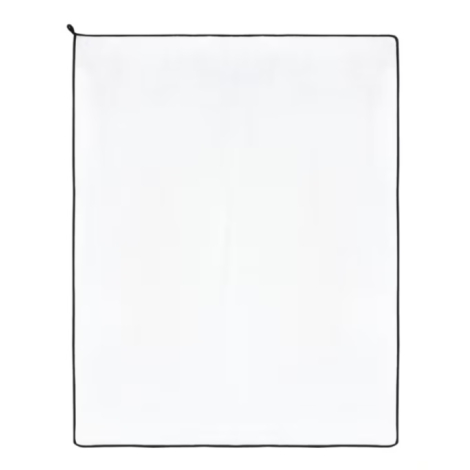 Couverture en polaire corail présentée à plat sur la face personnalisable.