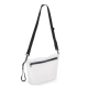 Sac à bandoulière présenté de face en coloris blanc, sans personnalisation visible sur la face avant. Sac à bandoulière présenté de face en coloris blanc, sans personnalisation visible sur la face avant.