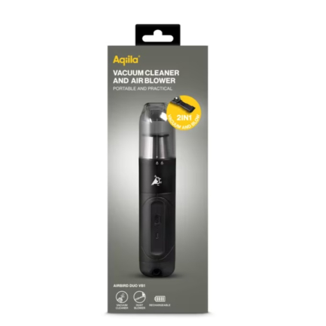 Packaging en carton du mini aspirateur souffleur Airbird VB1.