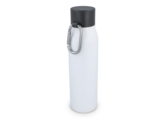 Bouteille isotherme 600 ml personnalisable à mousqueton Blanc