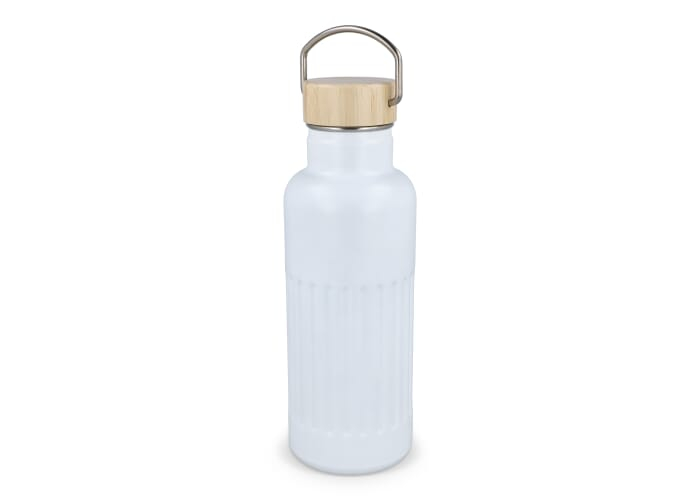 Gourde isotherme promotionnelle 500 ml bambou Blanc