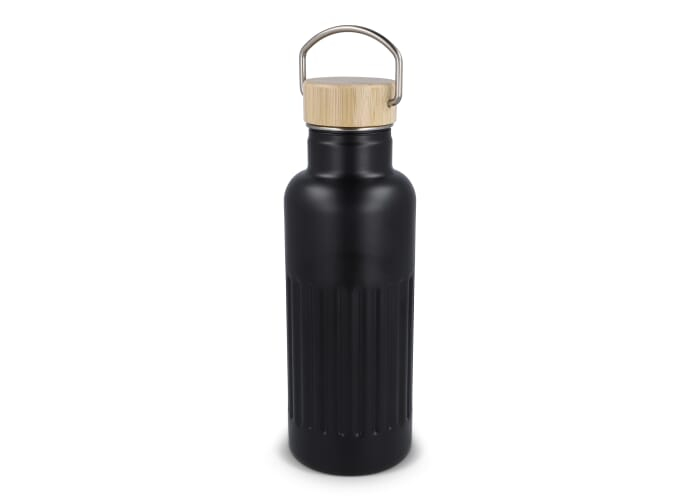 Gourde isotherme promotionnelle 500 ml bambou Noir