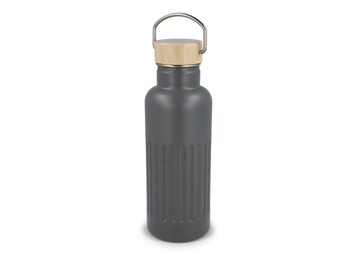 Gourde isotherme promotionnelle 500 ml bambou Gris