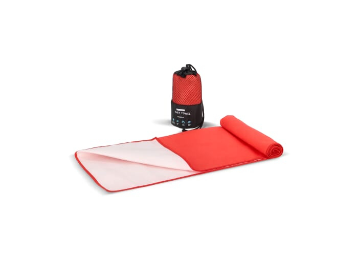Serviette R-PET 40 × 80 cm à personnaliser avec pochette Rouge
