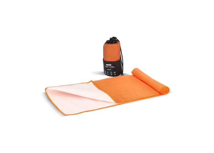 Serviette R-PET 40 × 80 cm à personnaliser avec pochette Orange