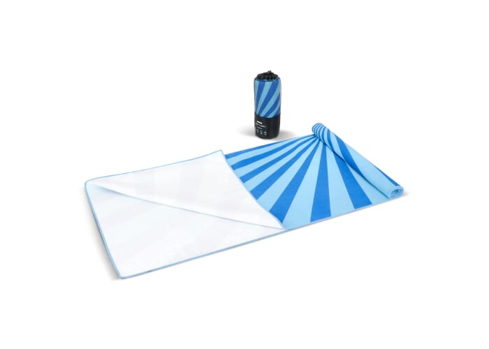 Serviette de plage publicitaire 100 × 180 cm R-PET Bleu