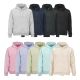 Sweat à capuche unisexe présenté de devant dans neuf coloris différents, sans personnalisation visible. Sweat à capuche unisexe présenté de devant dans neuf coloris différents, sans personnalisation visible.