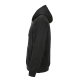 Sweat à capuche unisexe noir présenté de profil. Sweat à capuche unisexe noir présenté de profil.
