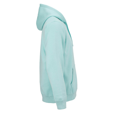 Sweat à capuche unisexe bleu clair présenté de profil.