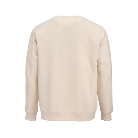 Sweat à col rond unisexe écru présenté de dos, sans personnalisation visible.