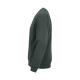 Sweat à col rond unisexe vert foncé présenté de profil.