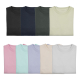 Neuf sweats pour femme à col rond pliés sont présentés en deux rangées, chacun dans un coloris différent.
