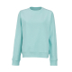 Vue de face d'un sweat pour femme à col rond bleu clair, sans personnalisation visible.