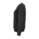 Vue de profil d'un sweat pour femme à col rond noir, sans personnalisation visible.