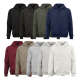 Sweats à capuche unisexes présentés de devant dans neuf coloris différents, sans personnalisation visible.