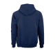 Sweat à capuche unisexe bleu marine présenté de dos, sans personnalisation visible.
