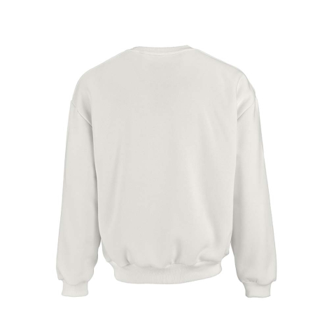 Sweat oversize blanc présenté de dos, sans personnalisation visible.