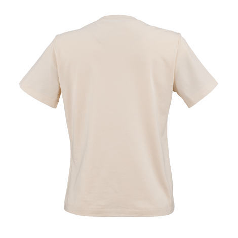 T-shirt pour femme écru vu de dos, sans marquage visible.