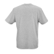 T-shirt unisexe gris chiné vu de dos, sans marquage visible.