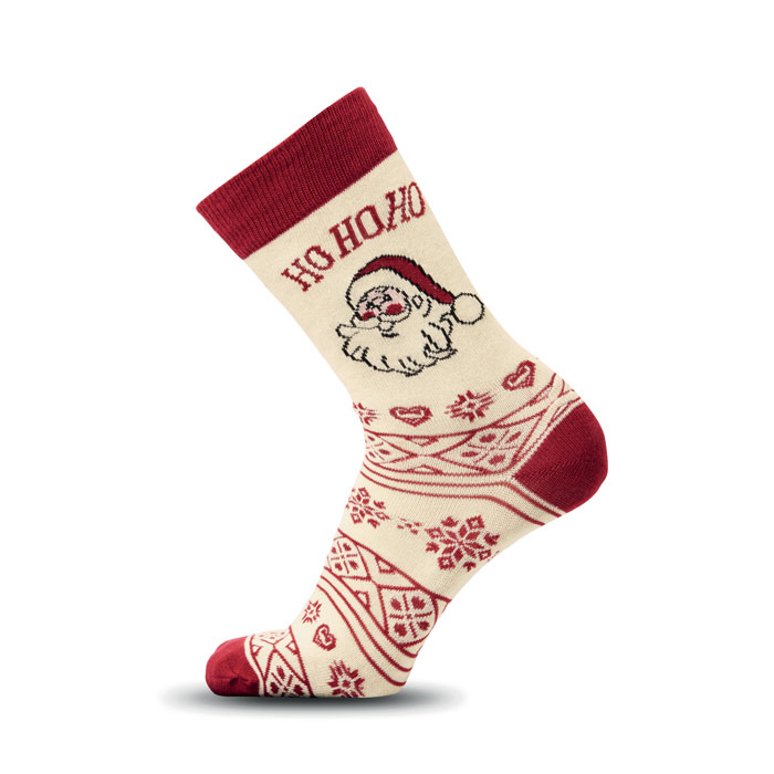 Paire de chaussettes de Noël promotionnelle M Soc Medium Beige