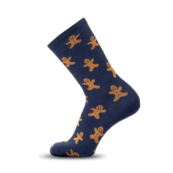 Paire de chaussettes de Noël promotionnelle M Soc Medium Bleu