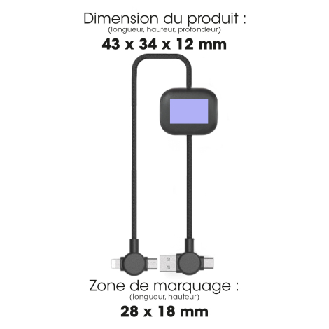 Câble long 4 en 1 charge ultra rapide 60W Oki