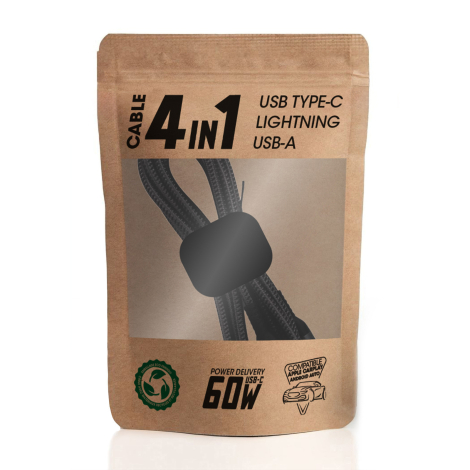Câble long 4 en 1 charge ultra rapide 60W Oki